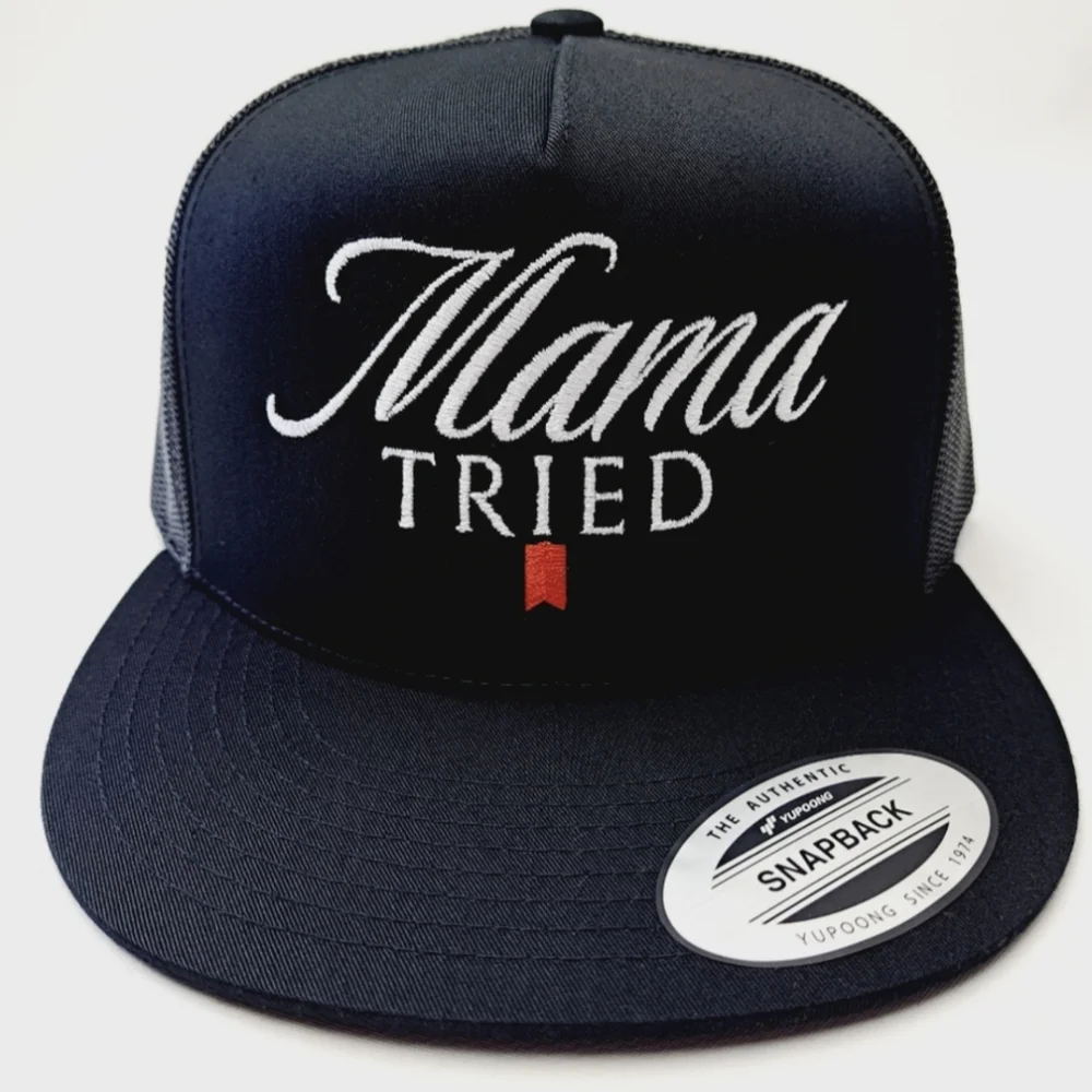 Mama Tried USA Embroidery Retro Vintage Style Trucker Cap Hat Funny Gift Gag Cap - Picture 9 of 15